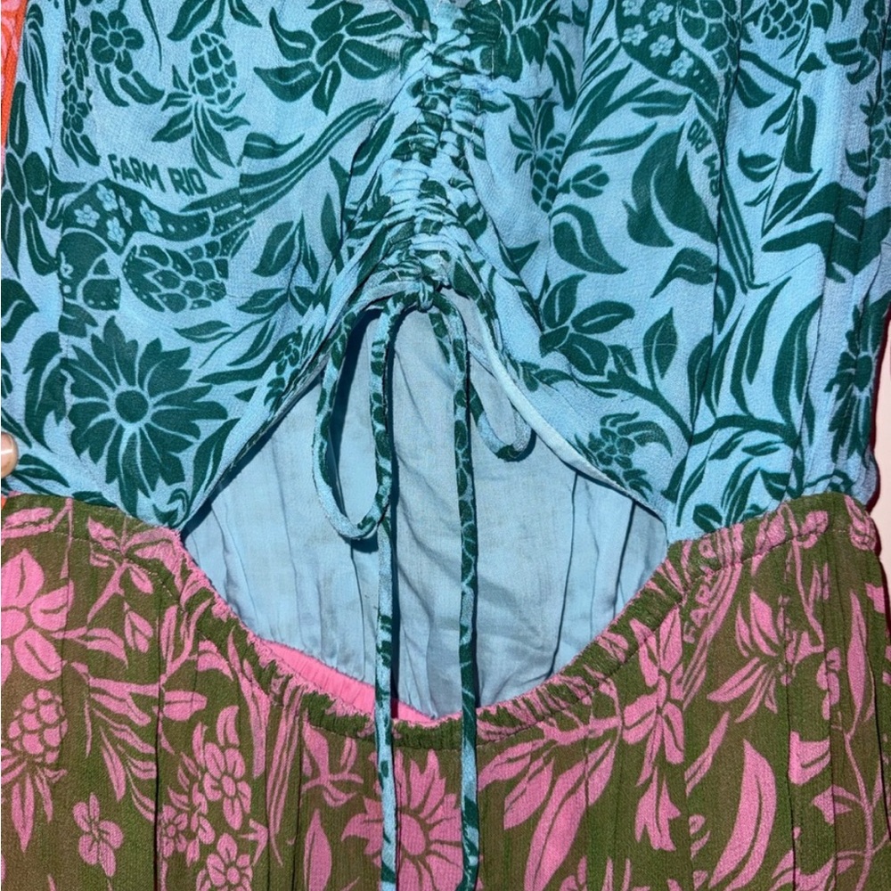 Farm Rio Colorblock Printed Maxi Dress size medium - Picture 7 of 10